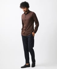 MNBAA70210 MICHEL KLEIN HOMME(ミッシェルクラン オム) 《日本製》ヘリンボン柄長袖シャツ ブラウン
