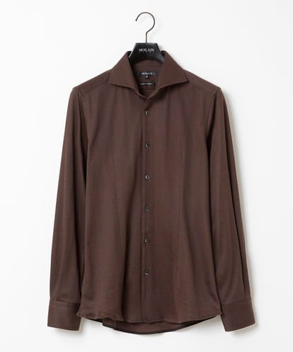 MNBAA70210 MICHEL KLEIN HOMME 《日本製》ヘリンボン柄長袖シャツ