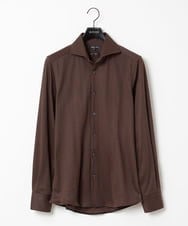 MNBAA70210 MICHEL KLEIN HOMME(ミッシェルクラン オム) 《日本製》ヘリンボン柄長袖シャツ ブラウン