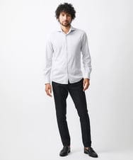 MNBAA70210 MICHEL KLEIN HOMME(ミッシェルクラン オム) 《日本製》ヘリンボン柄長袖シャツ ライトグレー