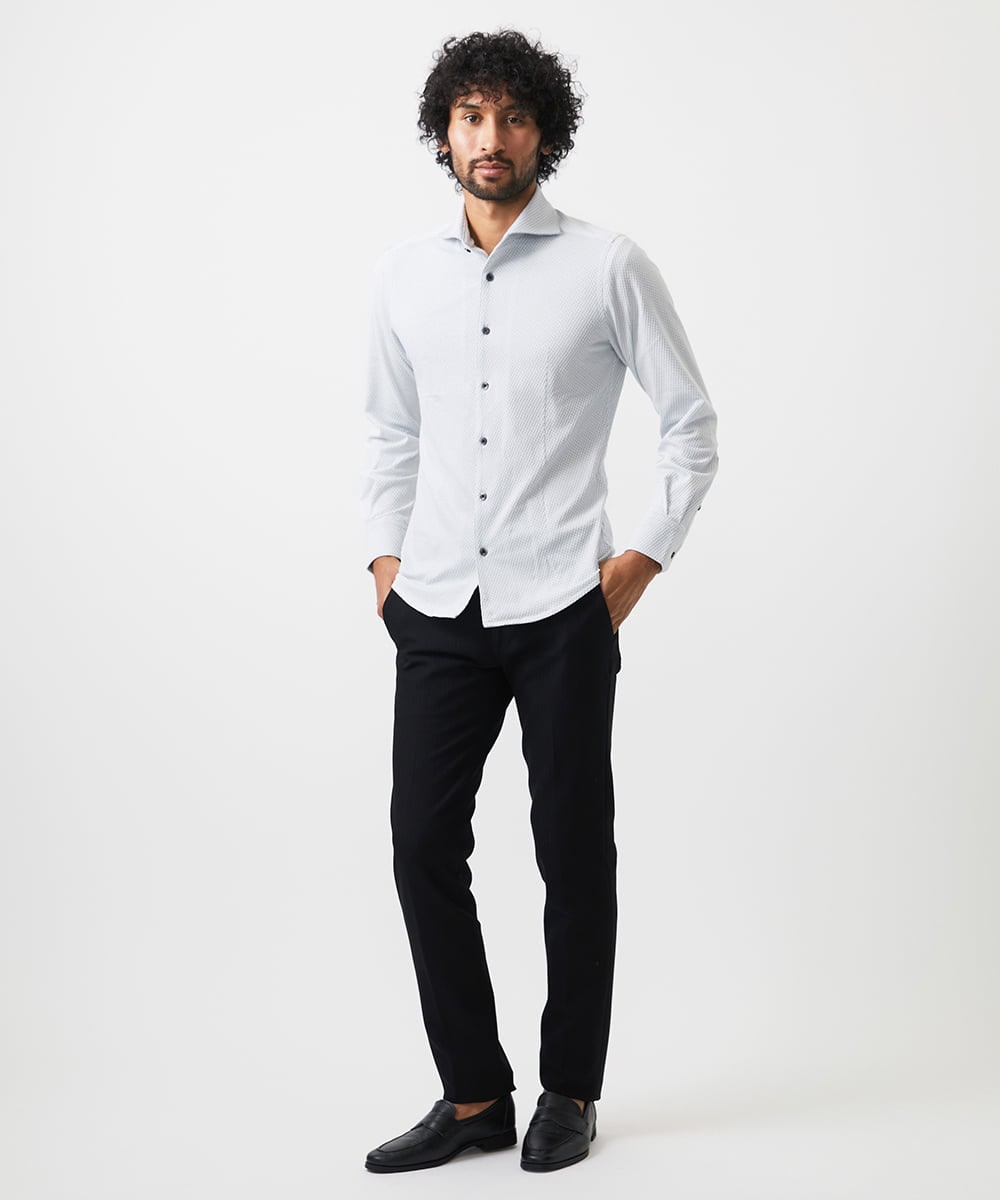 MNBAC52210 MICHEL KLEIN HOMME(ミッシェルクラン オム) 《日本製》ジャージ長袖シャツ ライトグレー