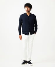 MNBAD26250 MICHEL KLEIN HOMME(ミッシェルクラン オム) シアーサッカー調長袖シャツ ネイビー