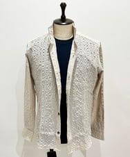 MNBAD26250 MICHEL KLEIN HOMME(ミッシェルクラン オム) シアーサッカー調長袖シャツ ベージュ