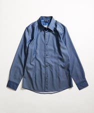 MNBAD50270 MICHEL KLEIN HOMME(ミッシェルクラン オム) テンセルデニム長袖シャツ ブルー
