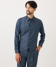 MNBAD50270 MICHEL KLEIN HOMME(ミッシェルクラン オム) 【セットアップ】デニム調長袖シャツ ブルー