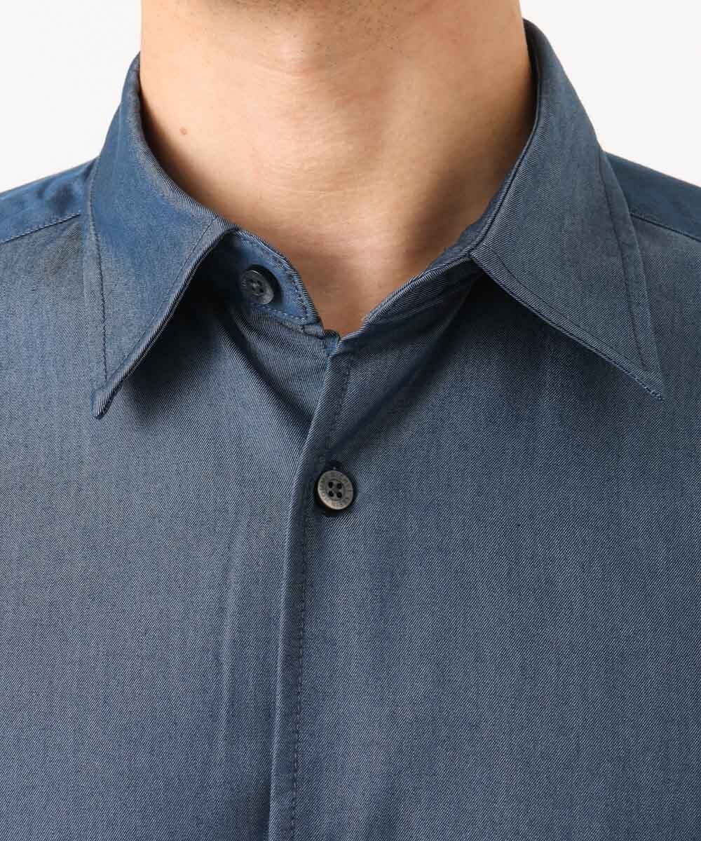 MNBAD50270 MICHEL KLEIN HOMME(ミッシェルクラン オム) 【セットアップ】デニム調長袖シャツ ブルー