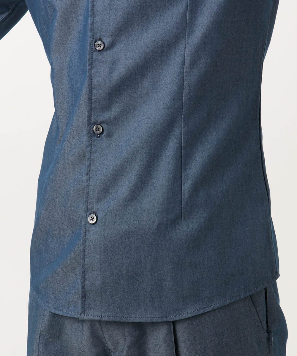 MNBAD50270 MICHEL KLEIN HOMME(ミッシェルクラン オム) 【セットアップ】デニム調長袖シャツ ブルー