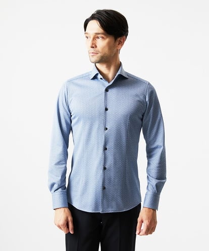 MNBAD70210 MICHEL KLEIN HOMME 《日本製》ジャガード長袖シャツ