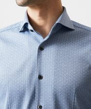 MNBAD70210 MICHEL KLEIN HOMME(ミッシェルクラン オム) 《日本製》ジャガード長袖シャツ ライトブルー