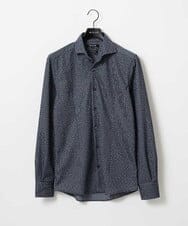 MNBAD70210 MICHEL KLEIN HOMME(ミッシェルクラン オム) 《日本製》ジャガード長袖シャツ ネイビー