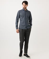 MNBAD70210 MICHEL KLEIN HOMME(ミッシェルクラン オム) 《日本製》ジャガード長袖シャツ ネイビー