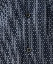 MNBAD70210 MICHEL KLEIN HOMME(ミッシェルクラン オム) 《日本製》ジャガード長袖シャツ ネイビー