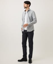 MNBAD70210 MICHEL KLEIN HOMME(ミッシェルクラン オム) 《日本製》ジャガード長袖シャツ ライトグレー