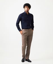 MNBAF01230 MICHEL KLEIN HOMME(ミッシェルクラン オム) シアサッカー長袖シャツ ネイビー
