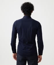MNBAF01230 MICHEL KLEIN HOMME(ミッシェルクラン オム) シアサッカー長袖シャツ ネイビー