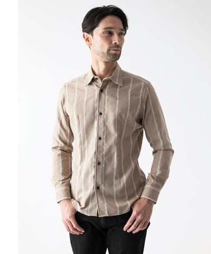 MNBAF51250 MICHEL KLEIN HOMME ストライプ柄長袖シャツ