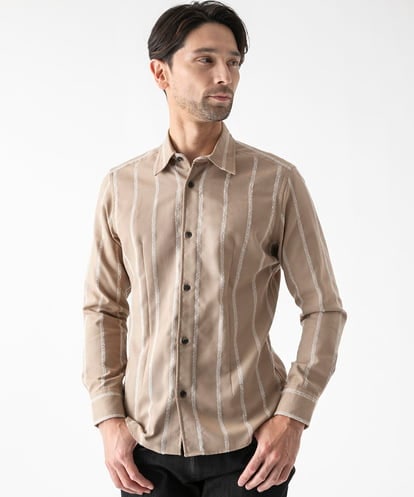 MNBAF51250 MICHEL KLEIN HOMME ストライプ柄長袖シャツ