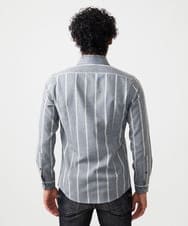 MNBAF51250 MICHEL KLEIN HOMME(ミッシェルクラン オム) ストライプ柄長袖シャツ グレー