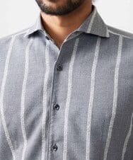 MNBAF51250 MICHEL KLEIN HOMME(ミッシェルクラン オム) ストライプ柄長袖シャツ グレー