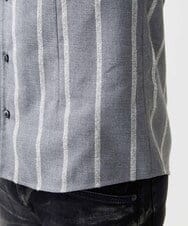 MNBAF51250 MICHEL KLEIN HOMME(ミッシェルクラン オム) ストライプ柄長袖シャツ グレー