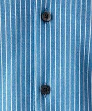 MNBAF55210 MICHEL KLEIN HOMME(ミッシェルクラン オム) 《日本製》ストライプ柄ジャージ長袖シャツ ブルー