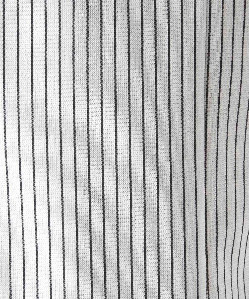 MNBAF55210 MICHEL KLEIN HOMME(ミッシェルクラン オム) 《日本製》ストライプ柄ジャージ長袖シャツ ホワイト