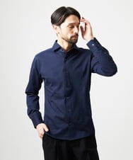 MNBAI02210 MICHEL KLEIN HOMME(ミッシェルクラン オム) 《日本製》ブロックイージーケア長袖シャツ ネイビー