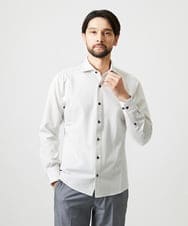 MNBAI02210 MICHEL KLEIN HOMME(ミッシェルクラン オム) 《日本製》ブロックイージーケア長袖シャツ アイボリー