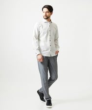 MNBAI02210 MICHEL KLEIN HOMME(ミッシェルクラン オム) 《日本製》ブロックイージーケア長袖シャツ アイボリー