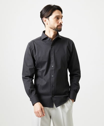 MNBAI02210 MICHEL KLEIN HOMME 《日本製》ブロックイージーケア長袖シャツ