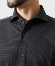 MNBAI02210 MICHEL KLEIN HOMME(ミッシェルクラン オム) 《日本製》ブロックイージーケア長袖シャツ ダークグレー