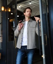 MNBAI55330 MICHEL KLEIN HOMME(ミッシェルクラン オム) ウール調シャツブルゾン ベージュ