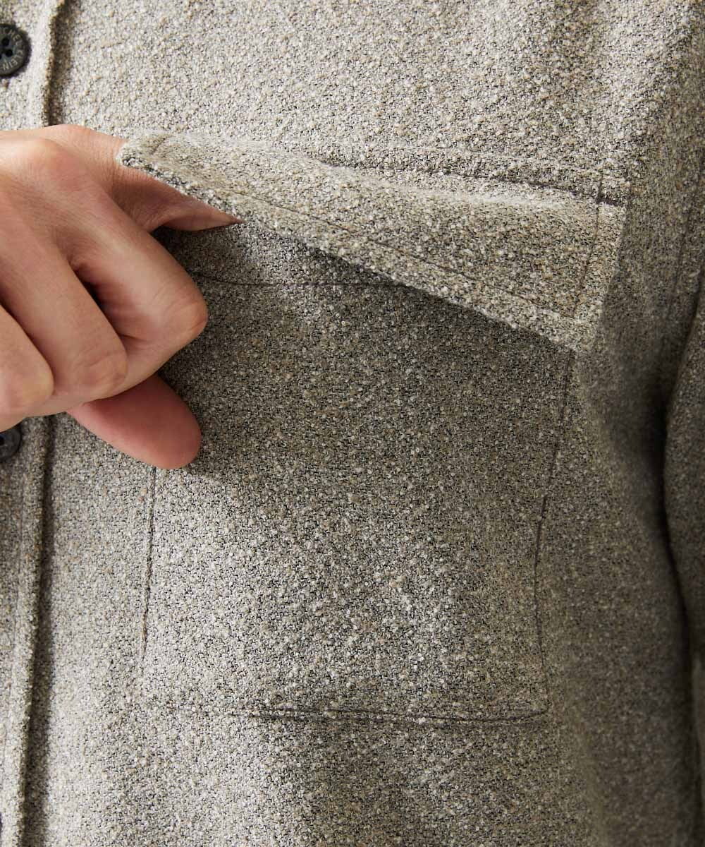 MNBAI55330 MICHEL KLEIN HOMME(ミッシェルクラン オム) ウール調シャツブルゾン ベージュ