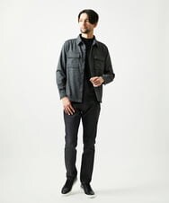MNBAI55330 MICHEL KLEIN HOMME(ミッシェルクラン オム) ウール調シャツブルゾン ブラック