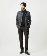 MNBAI55330 MICHEL KLEIN HOMME(ミッシェルクラン オム) ウール調シャツブルゾン ブラック
