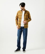 MNBAI60290 MICHEL KLEIN HOMME(ミッシェルクラン オム) 《日本製》総柄長袖シャツ マスタード