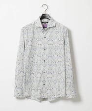 MNBAI60290 MICHEL KLEIN HOMME(ミッシェルクラン オム) 《日本製》総柄長袖シャツ カーキ