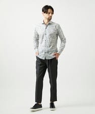 MNBAI60290 MICHEL KLEIN HOMME(ミッシェルクラン オム) 《日本製》総柄長袖シャツ カーキ