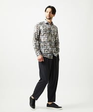 MNBAI60290 MICHEL KLEIN HOMME(ミッシェルクラン オム) 《日本製》総柄長袖シャツ ブラック