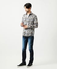 MNBAI60290 MICHEL KLEIN HOMME(ミッシェルクラン オム) 《日本製》総柄長袖シャツ ブラック