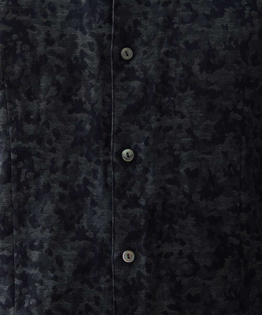 MNBAS38200 MICHEL KLEIN HOMME(ミッシェルクラン オム) 迷彩柄ジャガードシャツ ブラック(94)