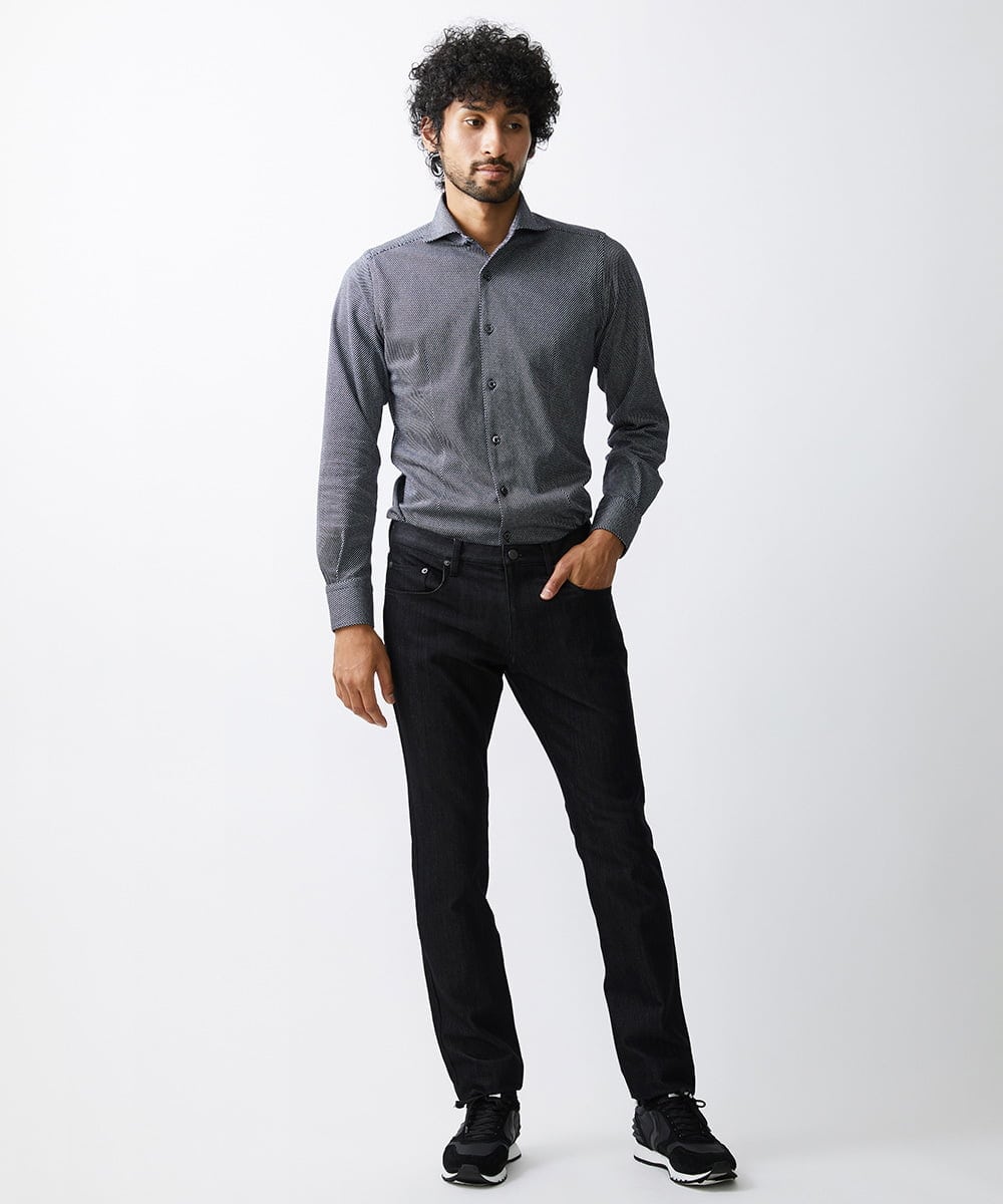 MNBAV10190 MICHEL KLEIN HOMME(ミッシェルクラン オム) 【2023年秋モデル】《日本製》ストレッチラッセルシャツ ネイビー(57)