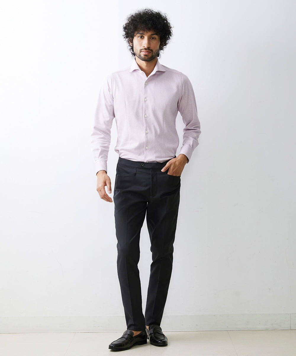 MNBAV10190 MICHEL KLEIN HOMME(ミッシェルクラン オム) 【2023年秋モデル】《日本製》ストレッチラッセルシャツ ラベンダー(60)