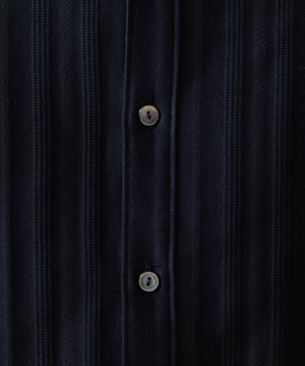 MNBAV11190 MICHEL KLEIN HOMME(ミッシェルクラン オム) 《日本製》シャドーストライプシャツ ブラック(94)