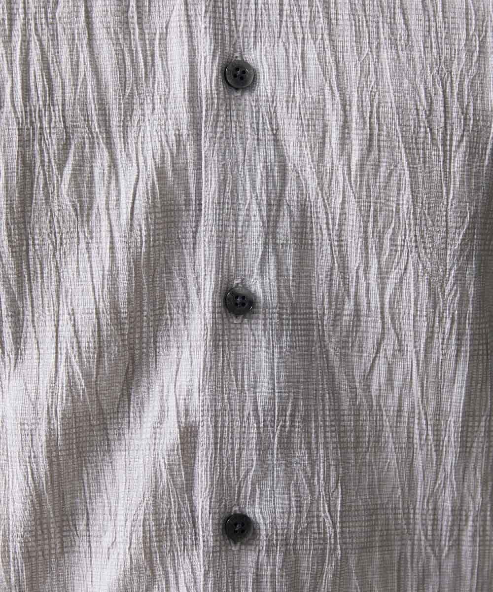 MNBAV26250 MICHEL KLEIN HOMME(ミッシェルクラン オム) イタリアンカラーチェックシャツ ライトグレー(91)