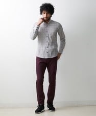 MNBAV26250 MICHEL KLEIN HOMME(ミッシェルクラン オム) イタリアンカラーチェックシャツ ライトグレー(91)