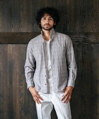 MNBAV26250 MICHEL KLEIN HOMME イタリアンカラーチェックシャツ