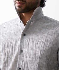 MNBAV26250 MICHEL KLEIN HOMME(ミッシェルクラン オム) イタリアンカラーチェックシャツ ライトグレー(91)