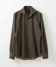 MNBAV27270 MICHEL KLEIN HOMME(ミッシェルクラン オム) サークル柄ジャカードシャツ ブラック(94)