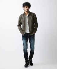 MNBAV27270 MICHEL KLEIN HOMME(ミッシェルクラン オム) サークル柄ジャカードシャツ ブラック(94)